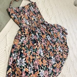 Floral strapless dress